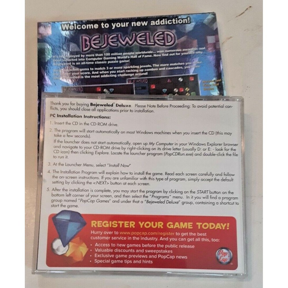 Bejeweled PC CD ROM PopCap Games 2005 For Windows 98/Me/2000/XP E for Everyone - Picture 4 of 5